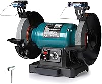 GRETEEFOR 6-Inch Variable Speed Bench Grinder, 1725-3450 RPM 2.5A Brushless Motor, LED Light, Wheel Dresser, Eye Shields - Sharpen, Grind, Polish