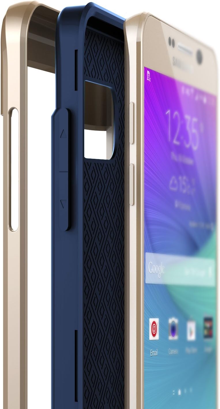 Galaxy Note 5 Case, Caseology® [Envoy Series] Premium Leather Bumper Cover [Leather Navy Blue] [Leather Bound] for Samsung Galaxy Note 5 - Leather Navy Blue