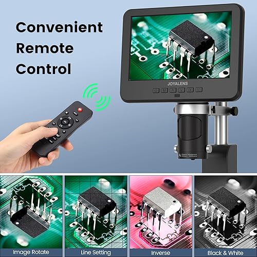 Miniatura 7 de JOYALENS JL246PS Microscopio digital HDMI de 3 lentes de 7 pulgadas, microscopio biológico UHD 4000 × 24MP con kit de diapositivas para adultos y