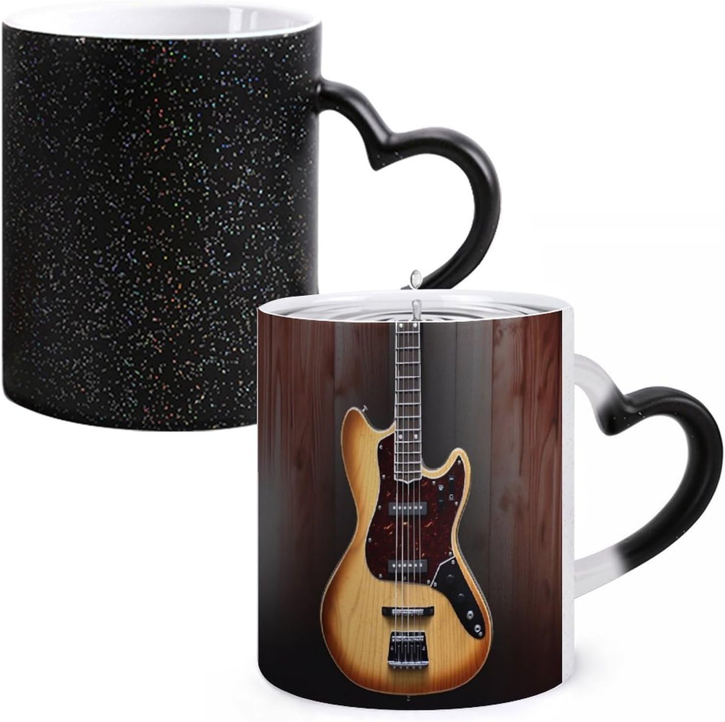11 Oz Guitar Musical Instrument Heat Changing Cup with Heart Handle image 3