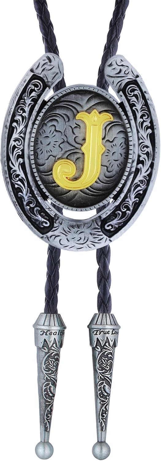 GelConnie Bolo Tie for Men Western Leather Necktie Letter Mens Bolo Ties Jewelry Native American Bolo Tie for Women - Image 6