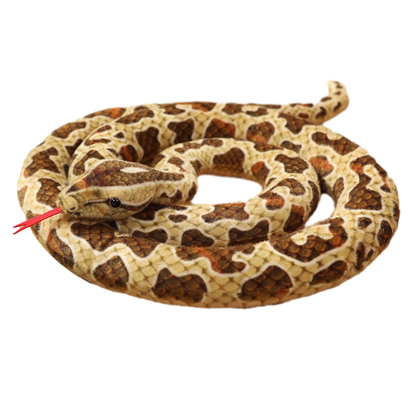 HEAVENGLOW Animal Stuff Doll Novelty Sleeping Pillow Snuggling Plush Toy Snake Toy Soft Brown-image-11