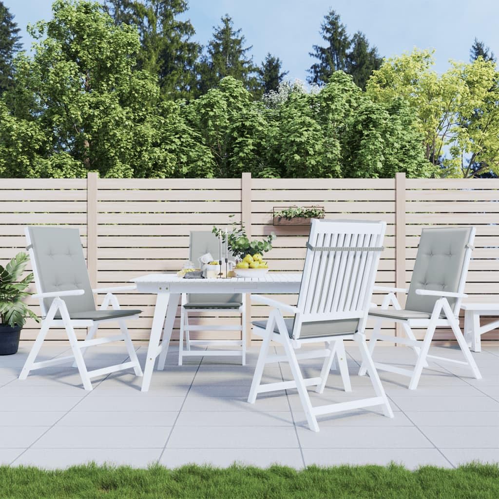 ShGaxin Cojines para Silla Respaldo Alto 4 uds Tela Gris Claro Melange, Cojines para Butacas De Jardin, Cojines Sillas Cocina, Cojines para Sillas De Terraza, Cojin Silla Exterior - 4002413