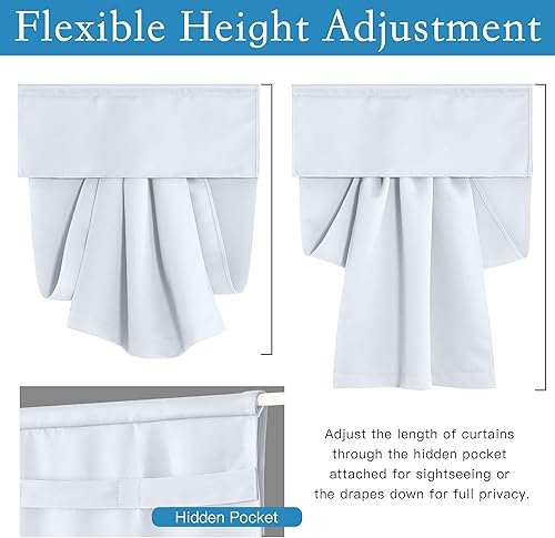 Miniatura 10 de RYB HOME Persianas de puerta francesa para oscurecer la habitación, persianas de lino Nautre para ventana, cortinas de puerta Tricia con aislamiento