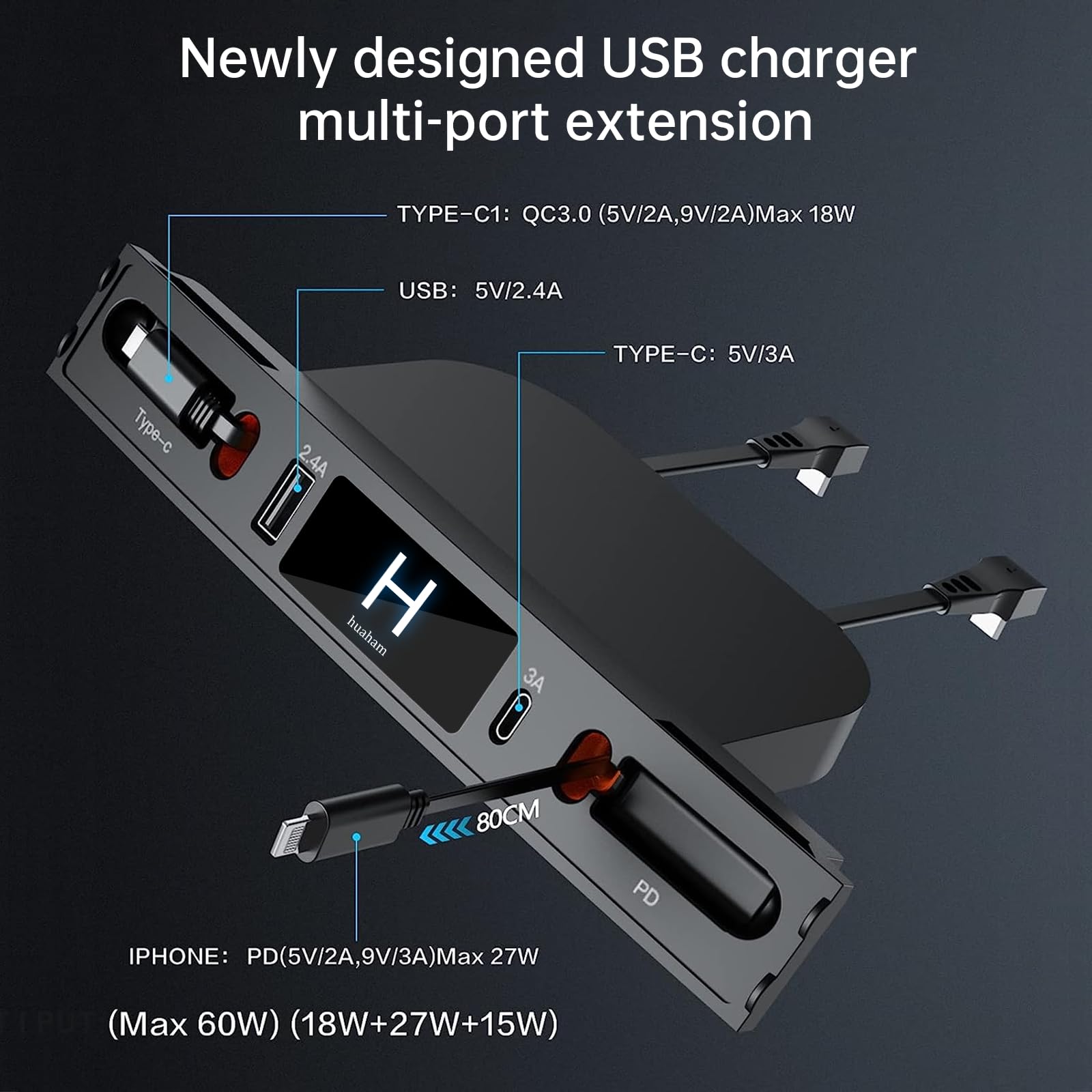 Amazon.co.jp: huaham 車用USB充電器 マルチポート 2021 2022 2023 