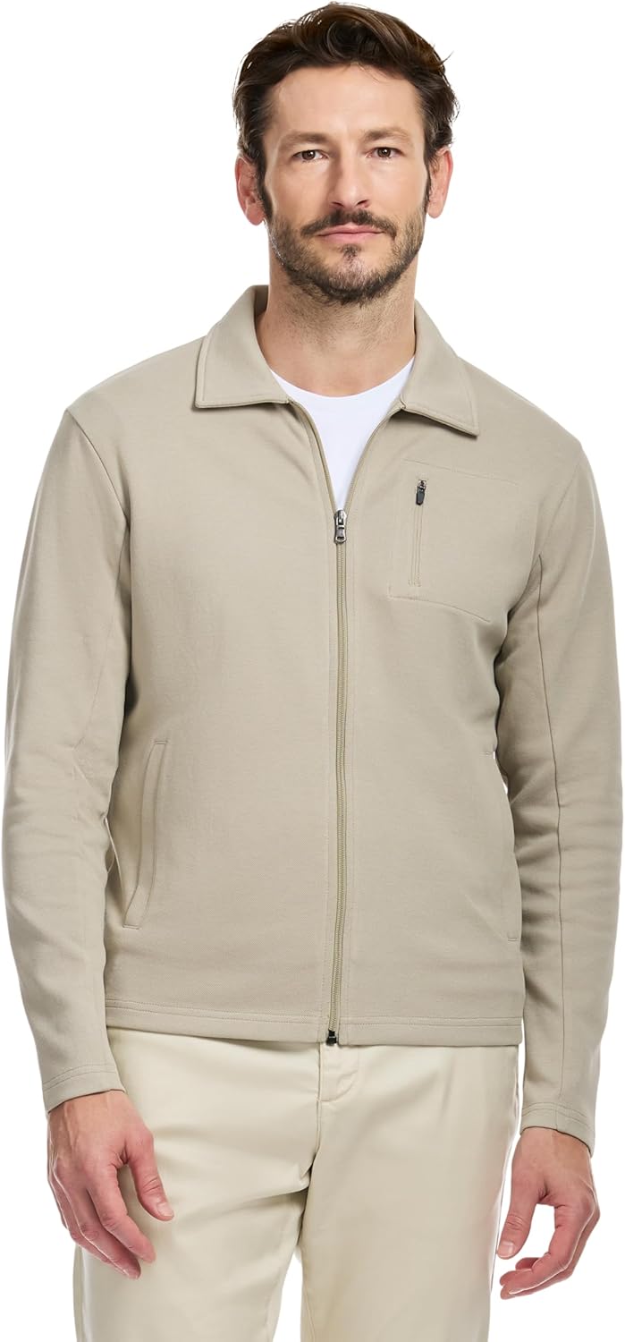 SAKS Fifth Avenue Men's Pique Premium Knit Full Zip Sweater