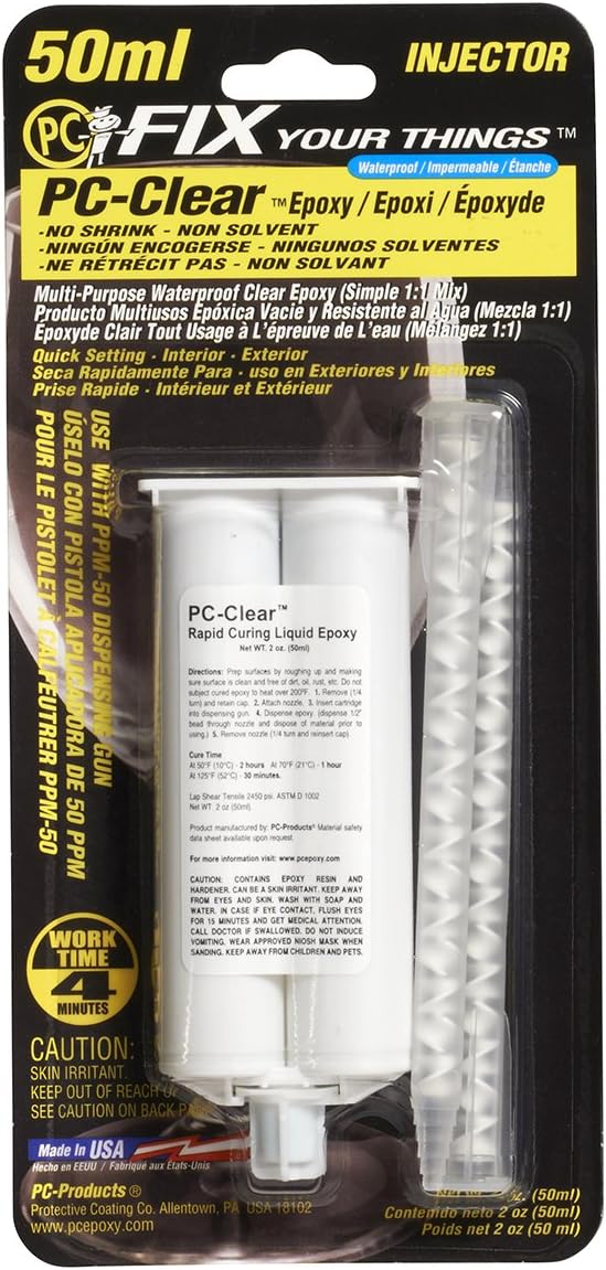 PC-Clear Epoxy Adhesive Liquid, 50ml Cartridge, Clear 75005