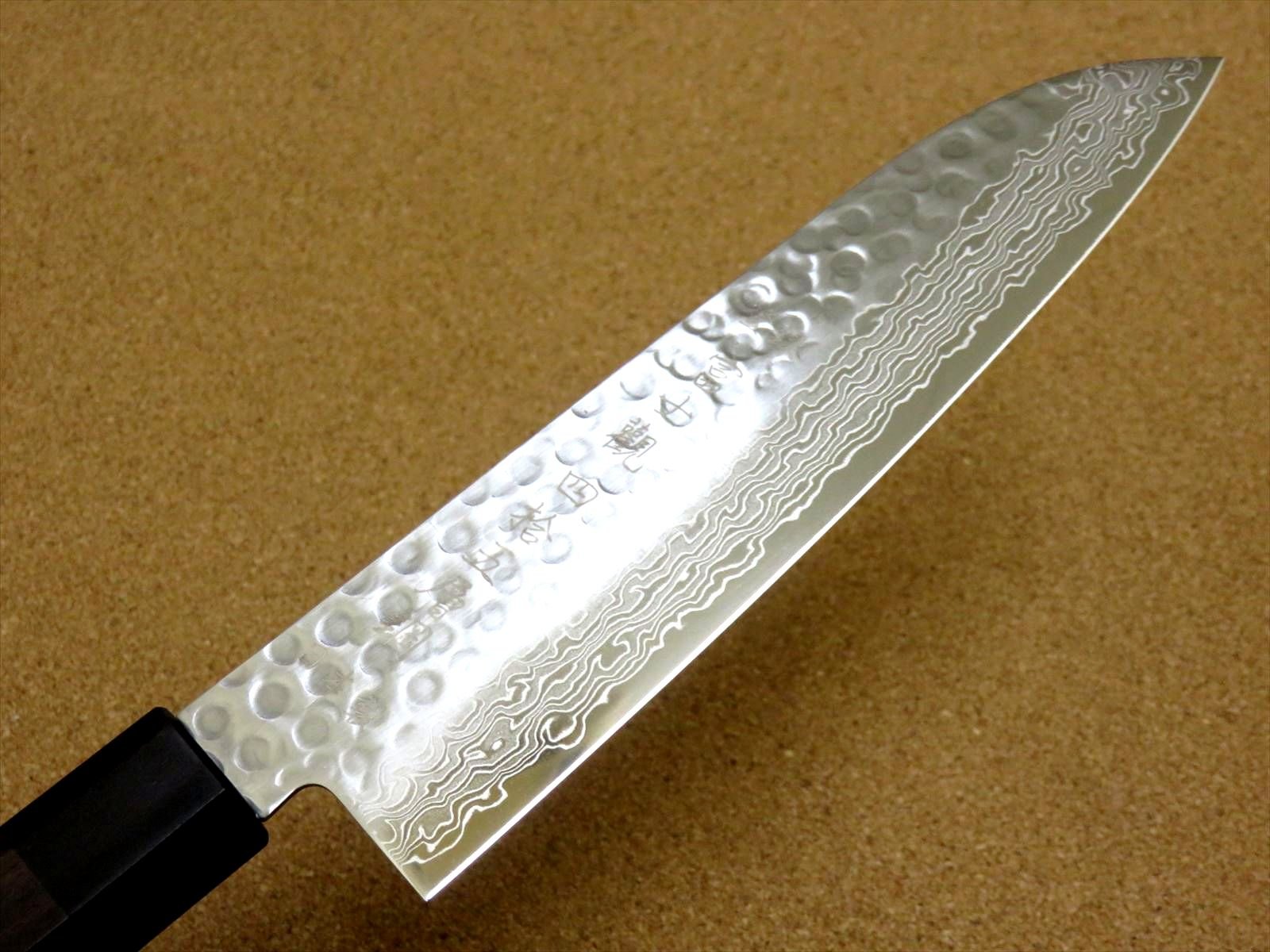 Amazon.co.jp: 富士觀 三徳包丁 180mm ダマスカス 45層鋼 鎚目鍛造