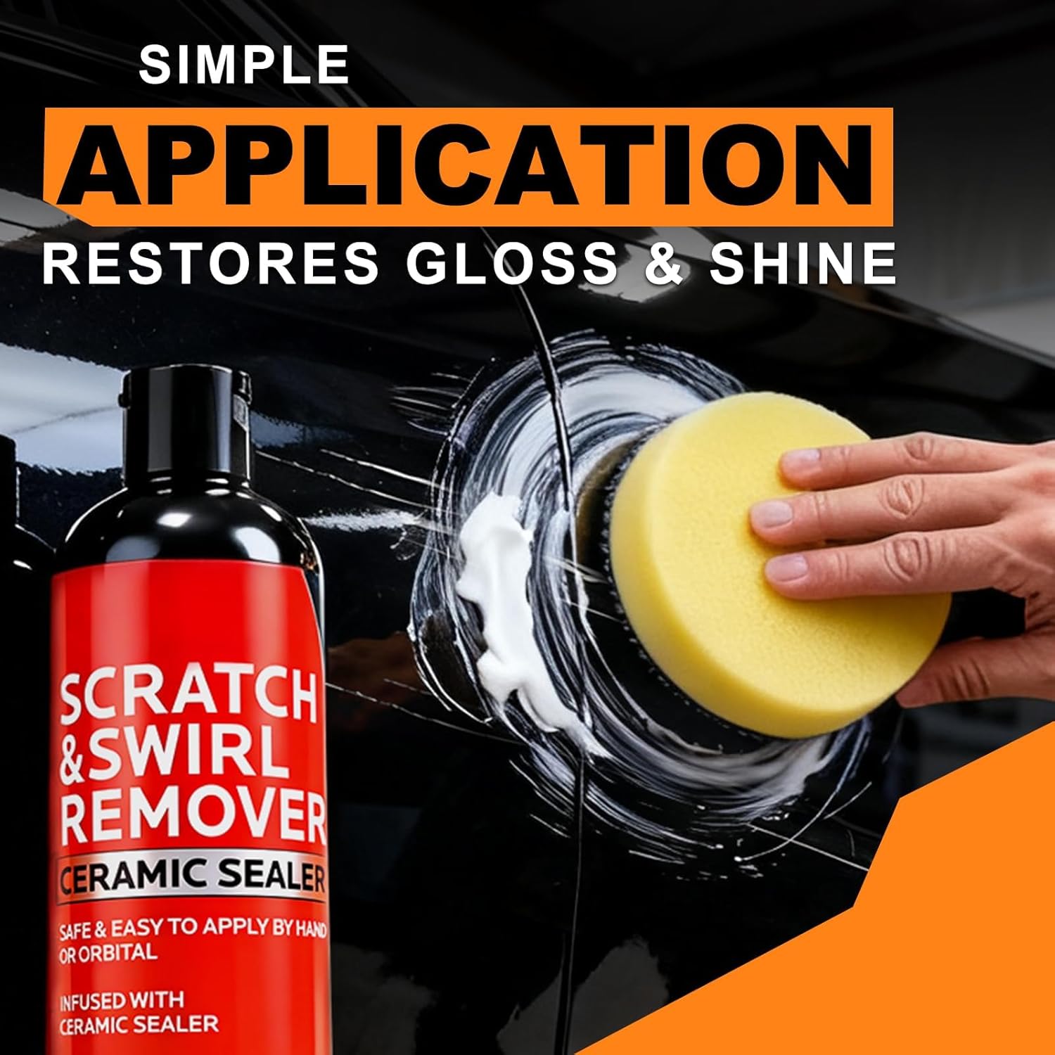 500ml Car Scratch Remover for Vehicles: Automotive Swirls Rrepair Eraser Restorer & Polishing with Buffer Pad - Scratch Eraser Kit for Light Scratches Oxidation & Water Spots (16.9 fl oz) - Image 4