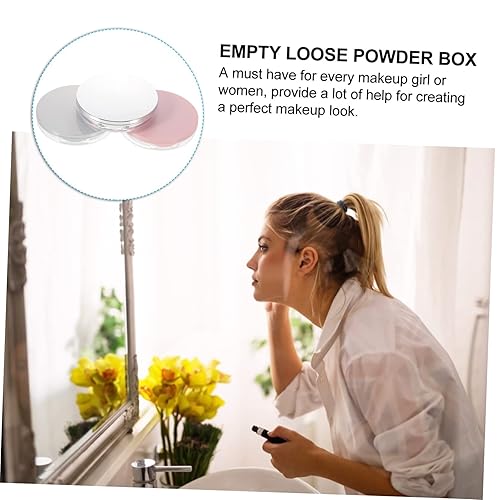 Miniatura 8 de Caja de polvo con espejo, esponjas de maquillaje para base, maquillaje de soplo, rubor, maquillaje, contenedor de polvo recargable, esponja de