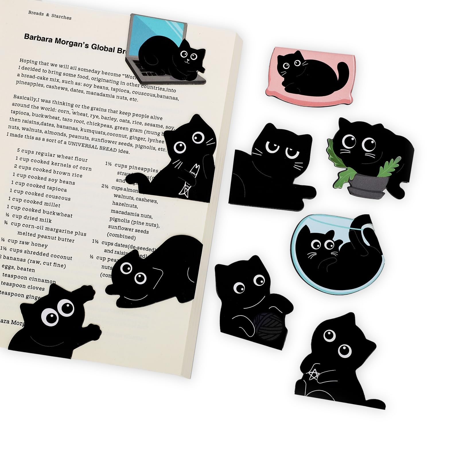 10 Stück Cute Katzen Magnetische Lesezeichen,Magnetlesezeichen Kinder,Halloween Weihnachten Ausgezeichnetes Geschenk Für Kinder,Frauen,Lehrer,Buchliebhaber Und Katzenliebhaber