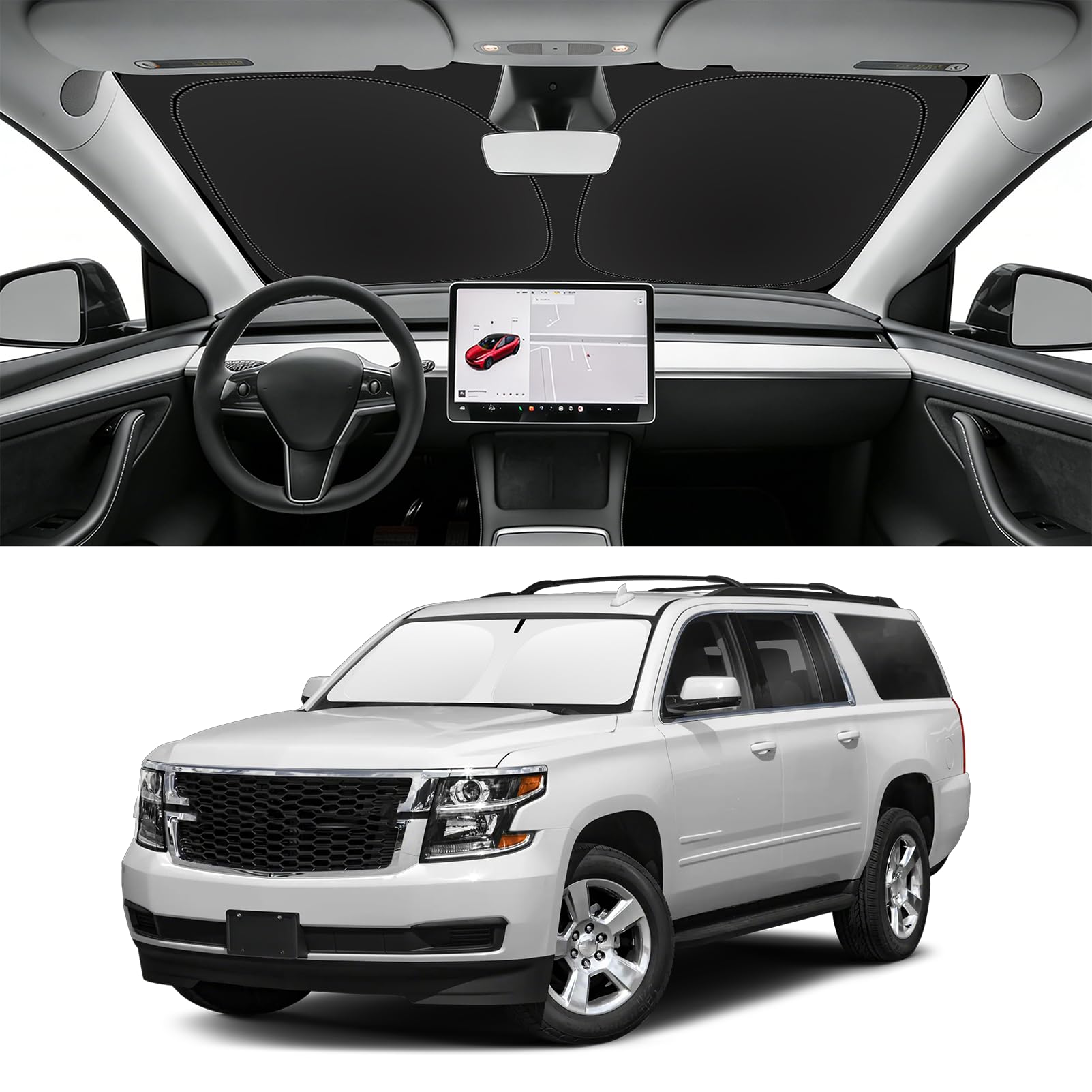 Custom Fit Windshield Sun Shade for Chevrolet Suburban 2015-2020