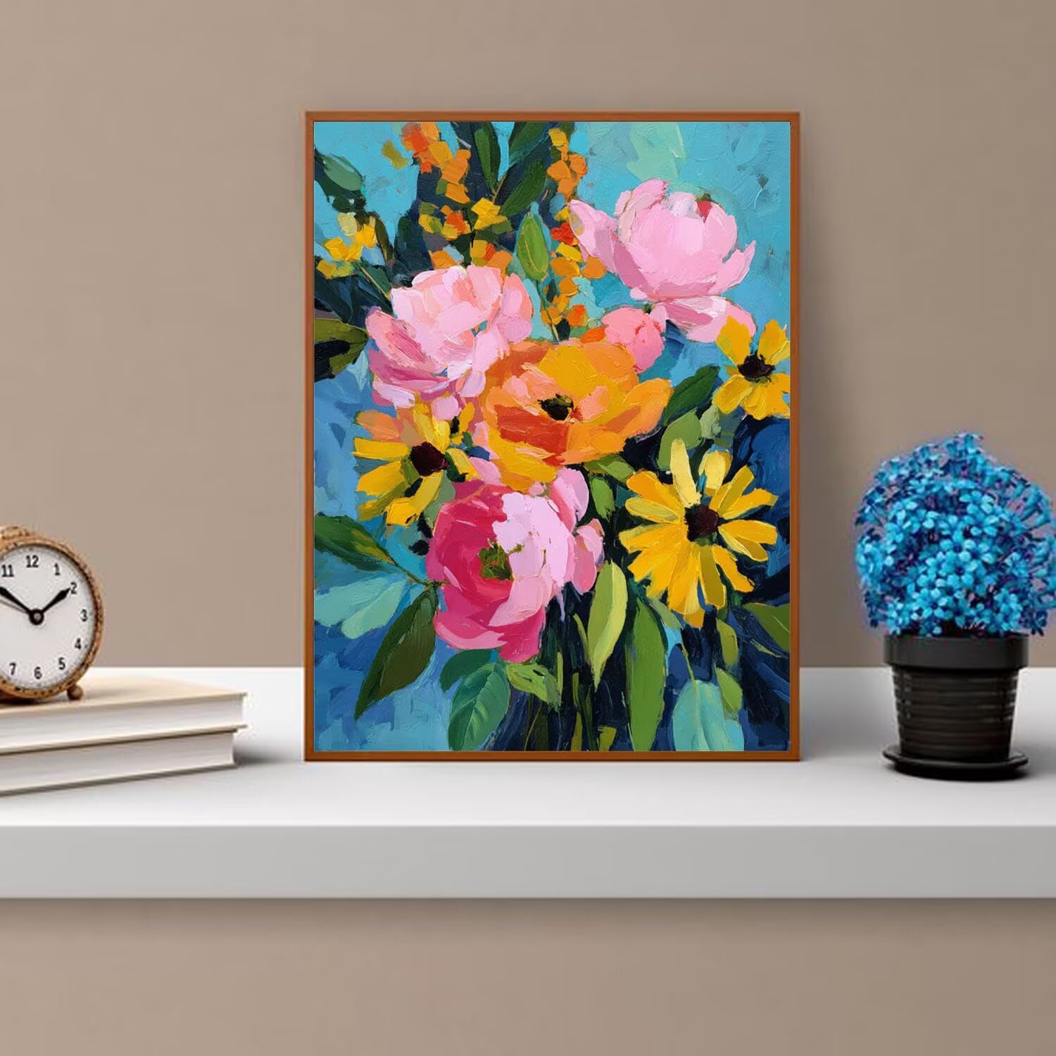 Dipingere con i Numeri Adulti Giallo, rosa Dipingere con i Numeri Bambini DIY Kit, Set Premium con Pennelli, Decorazione Casa & Creativo Regalo di Compleanno, Attività di Tempo libero 70x95cm z-221