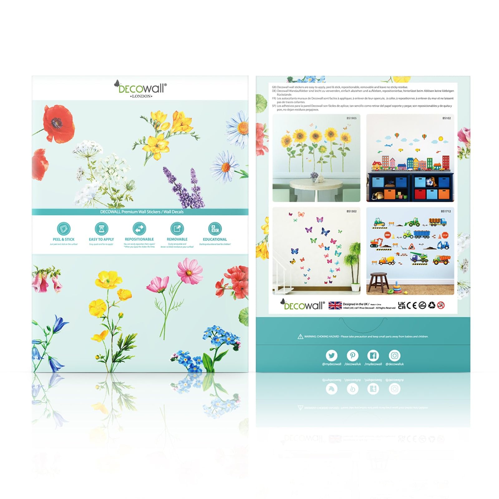 DECOWALL Pegatinas de Pared del Sistema Solar y Planetas para Niños, Adhesivos Decorativos Educativos del Espacio con Nombres en Inglés para Habitación Infantil y Sala de Juegos (DS8-1307)