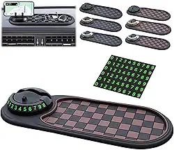 2026 Novo painel de carro multifuncional suporte de celular antiderrapante tapete de telefone para carro giratório acessórios de painel de carro com cartão de estacionamento temporário