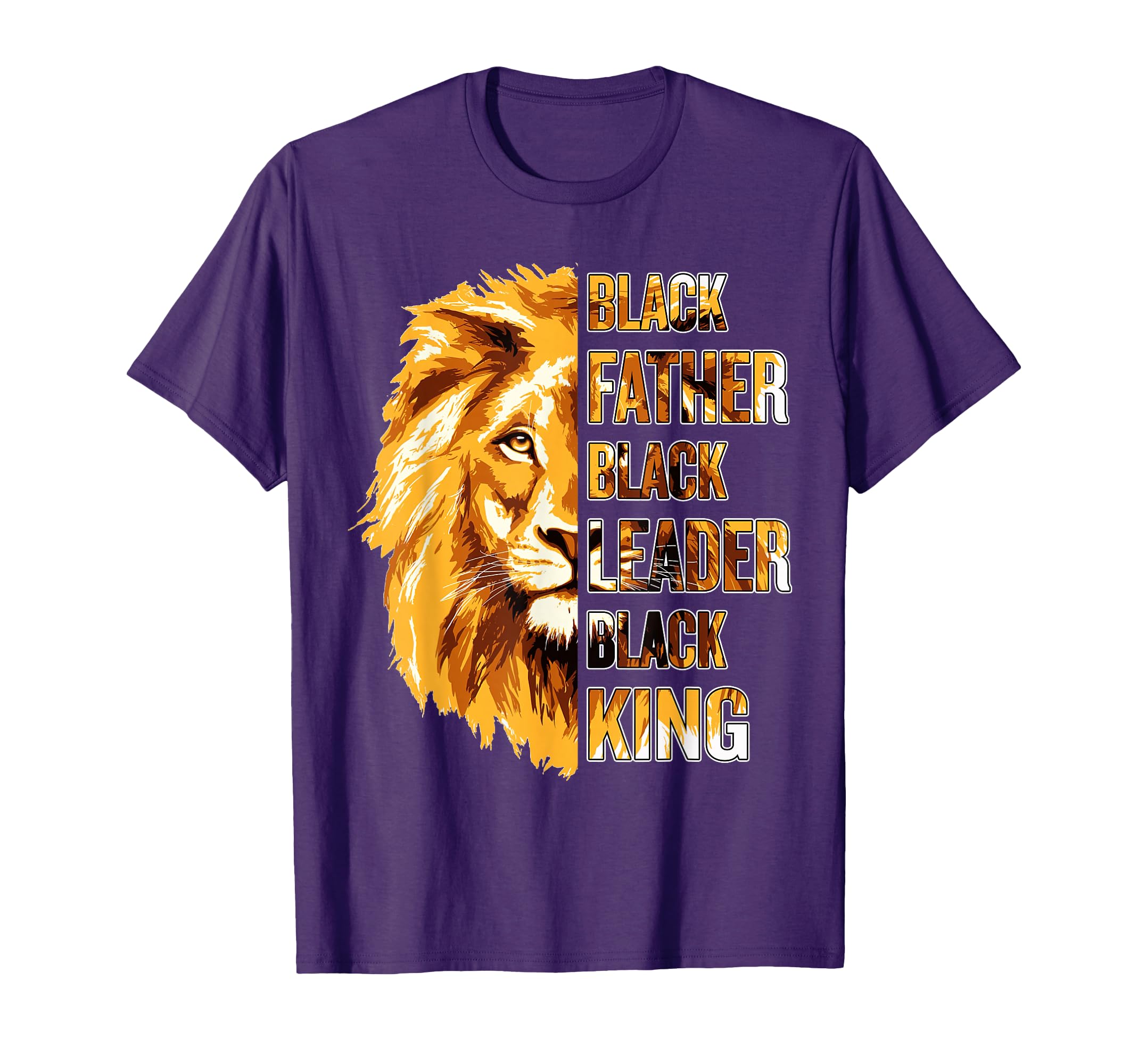 Black Father King Fathers Day African American Lion Dad T-Shirt