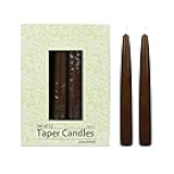Zest Candle 12-Piece Taper Candles, 6-Inch, Brown