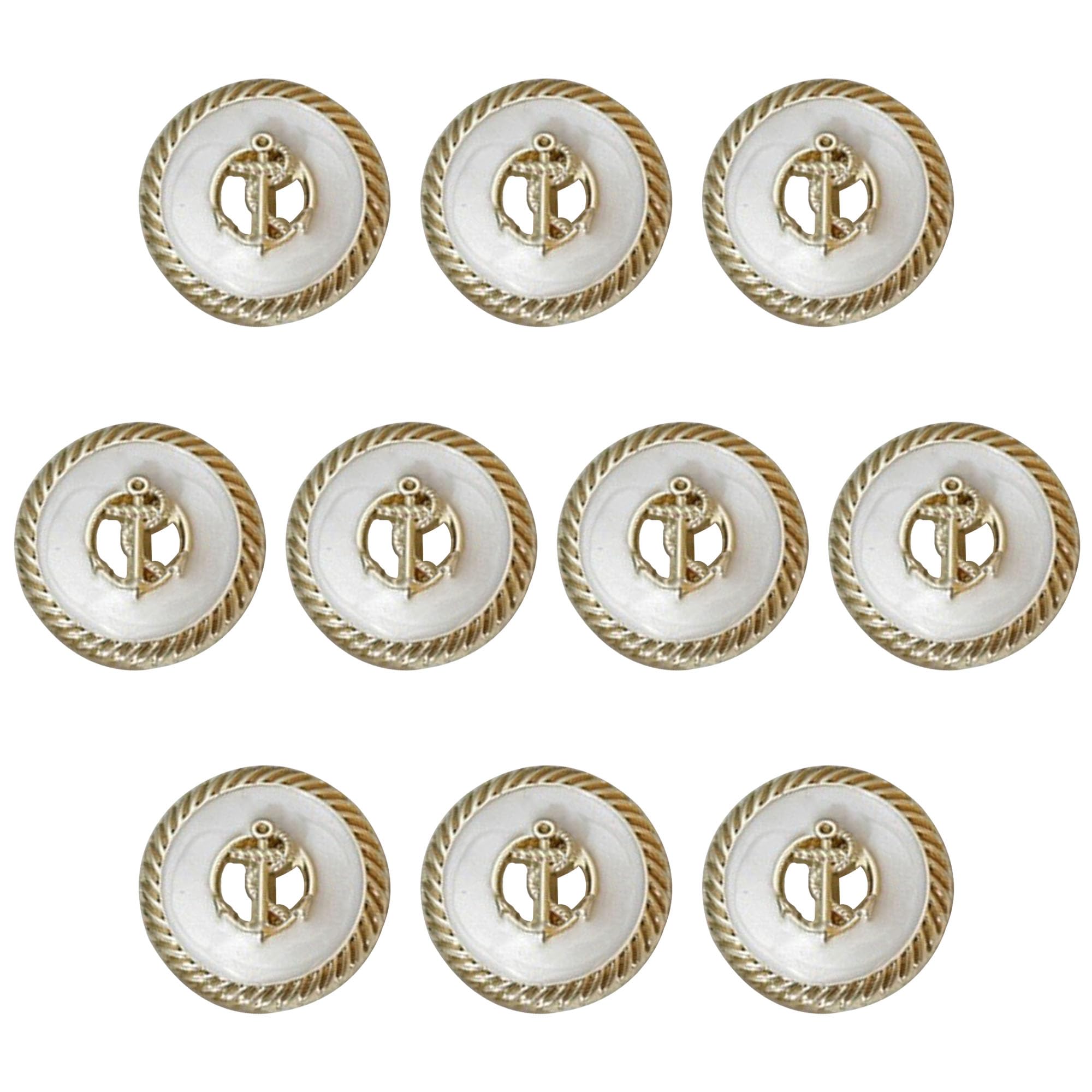 ftiemlovde 10 Gold White Coat Buttons for Blazer(I10W 18mm)