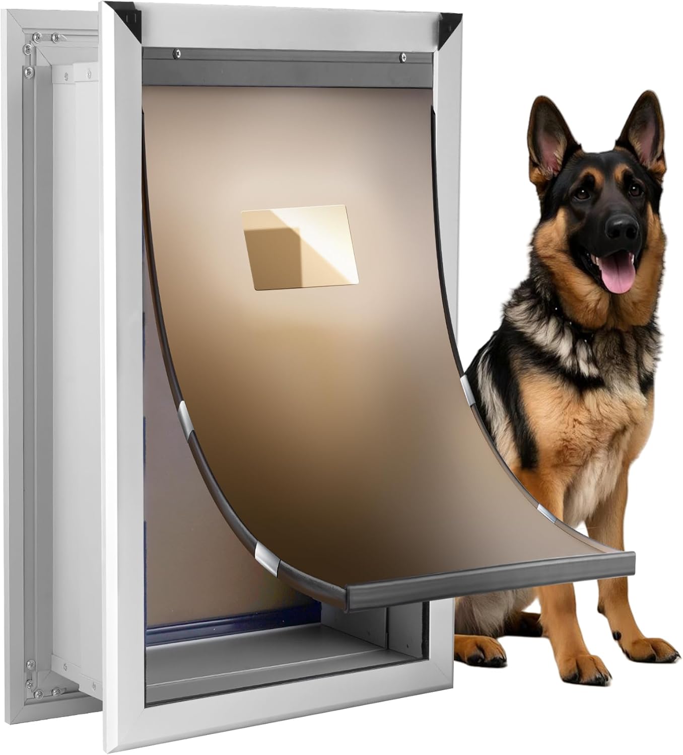 XL Wall Dog Door for Large Dogs, 4"-8" Thick, 14"(W) x 25"(H) Opening