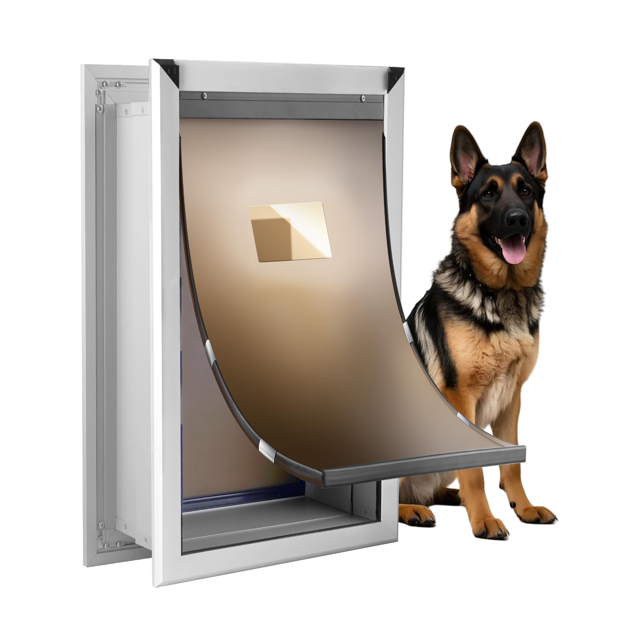 XL Wall Dog Door for Large Dogs, 4"-8" Thick, 14"(W) x 25"(H) Opening