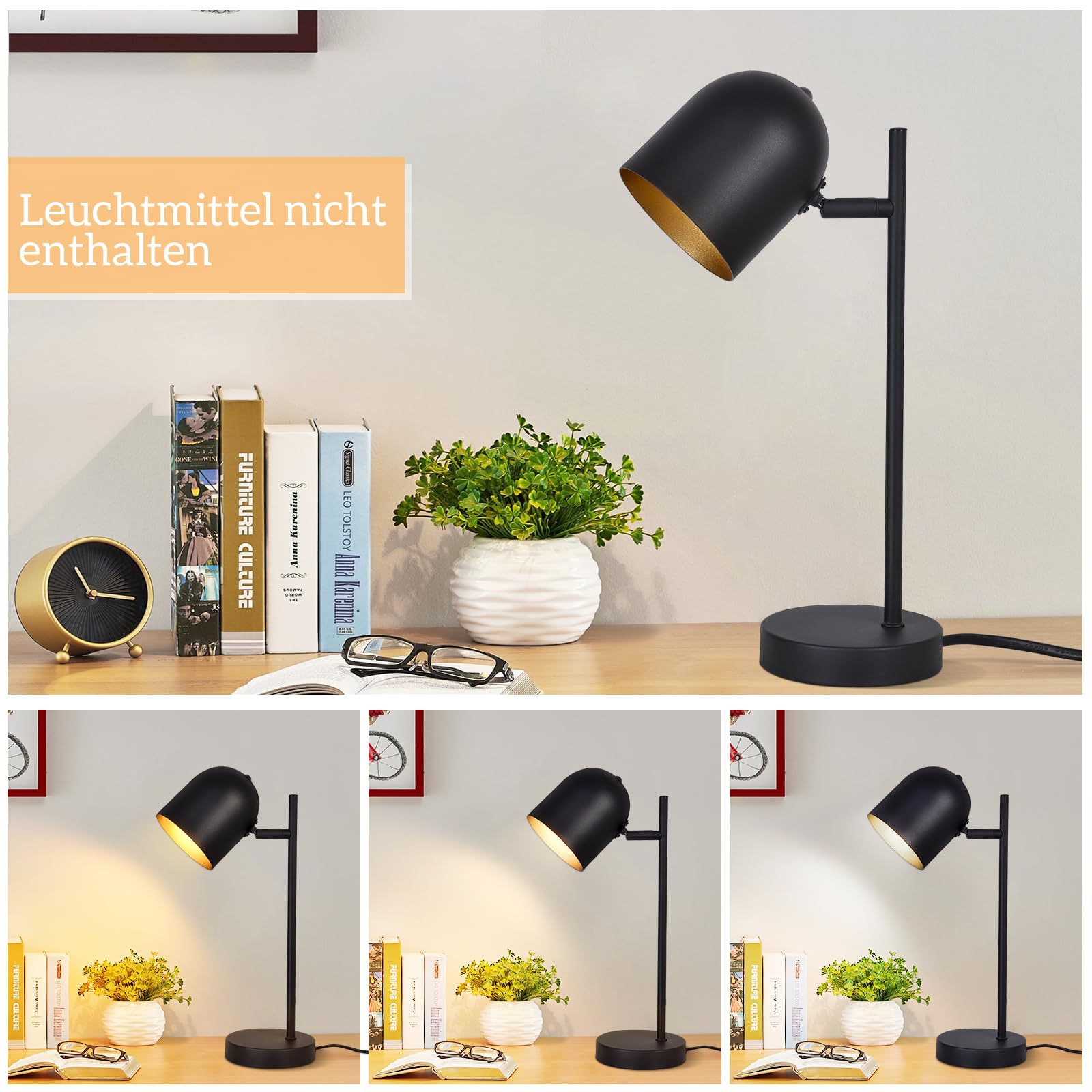 2er Tischlampe Vintage retro Nachttischlampe: Tischleuchte