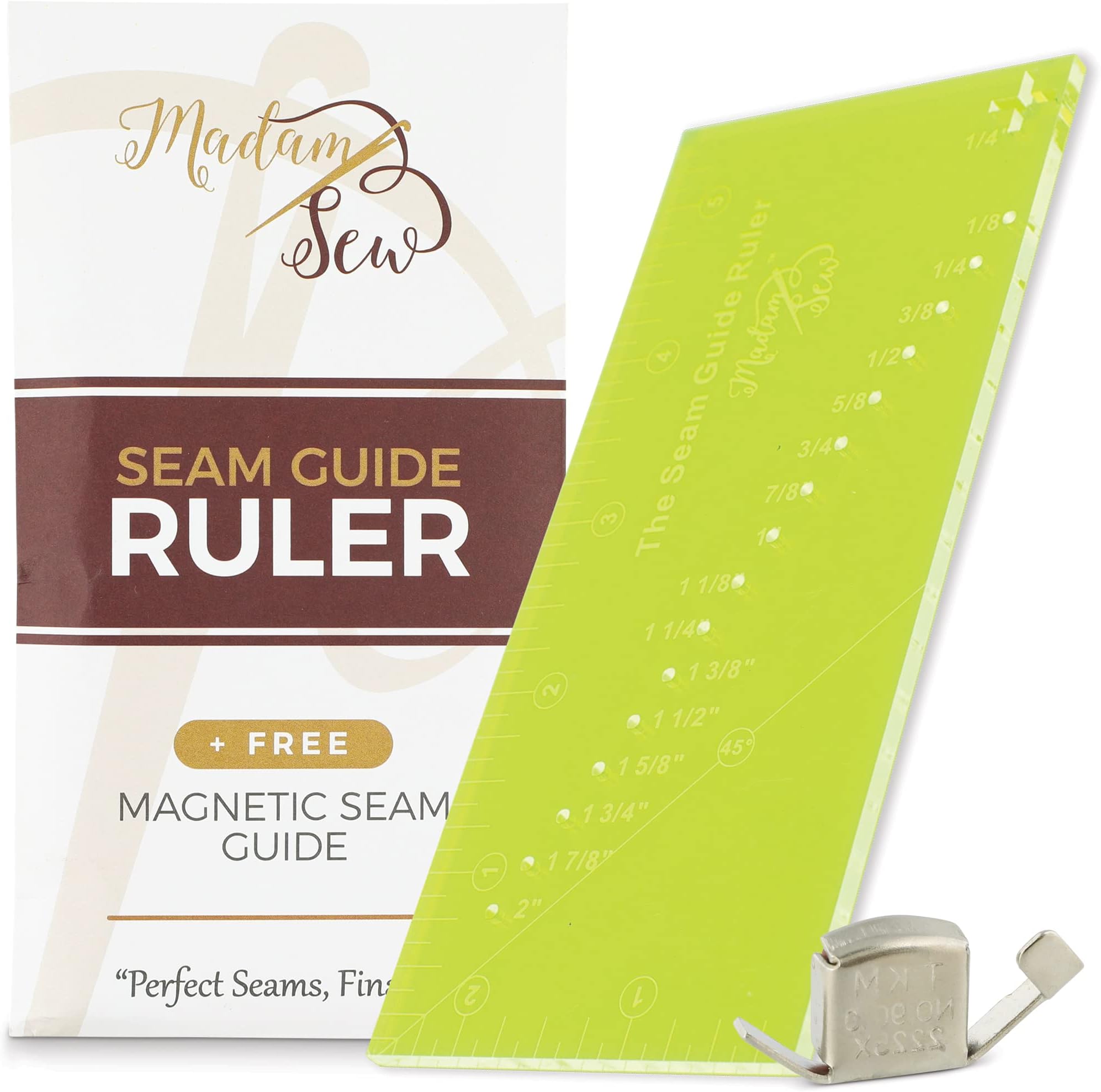 Madam Sew Seam Allowance Ruler and Seam Guide for Sewing