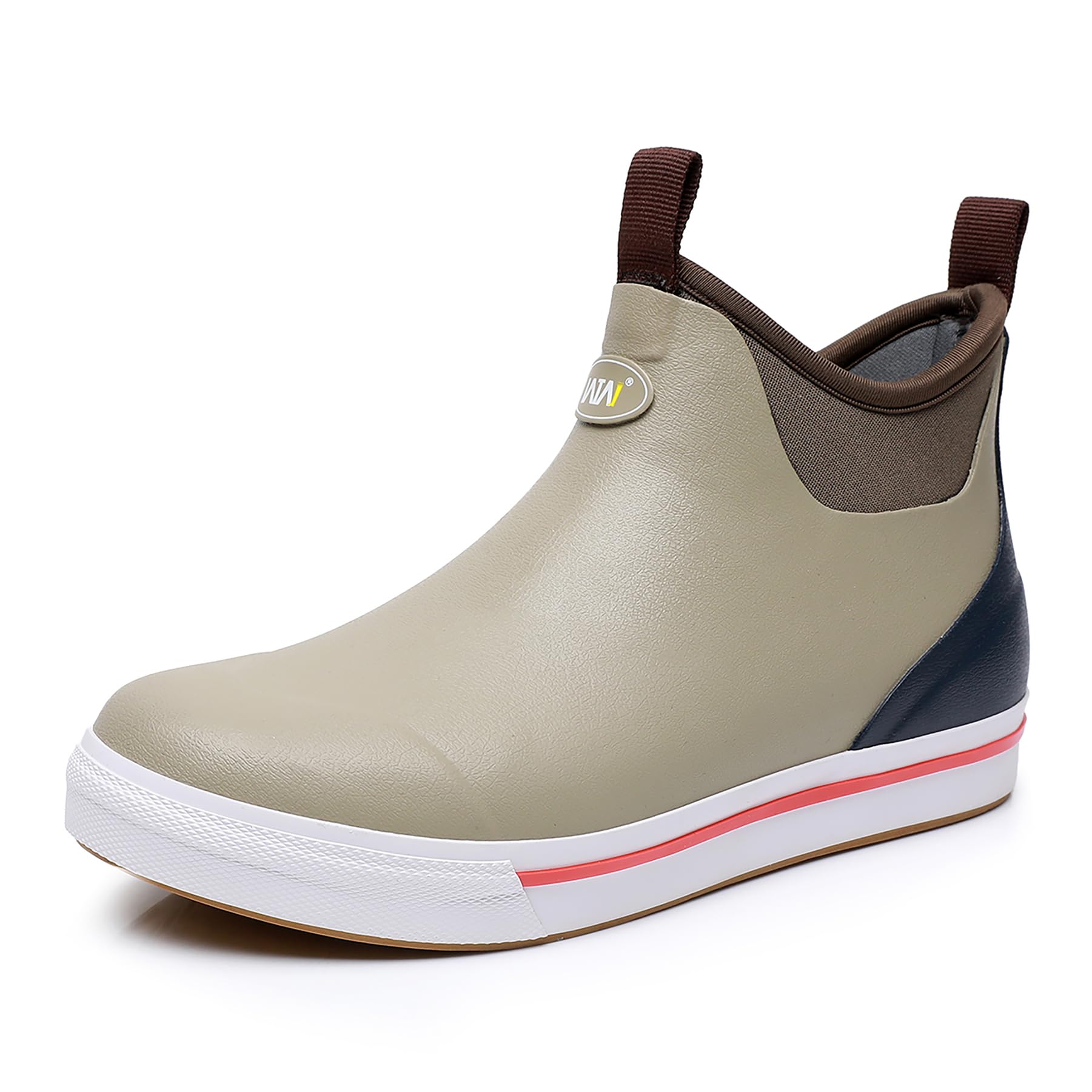 WTW Unisex Rain Boots for Men and Women Waterproof Rubber Fishing Deck Boots Neoprene Boots Slip on Ankle Garden Shoes