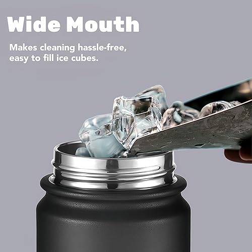 Miniatura 6 de Botella de agua de 32 onzas, botella de agua aislada de acero inoxidable con popote y tapa
