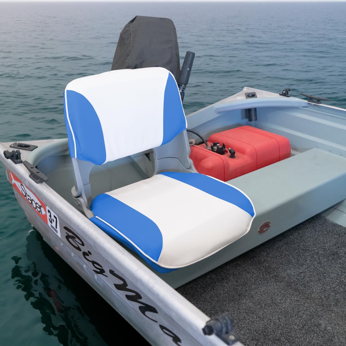 Oceansouth Siège de Bateau Pliant Skipper (Bleu/Blanc)