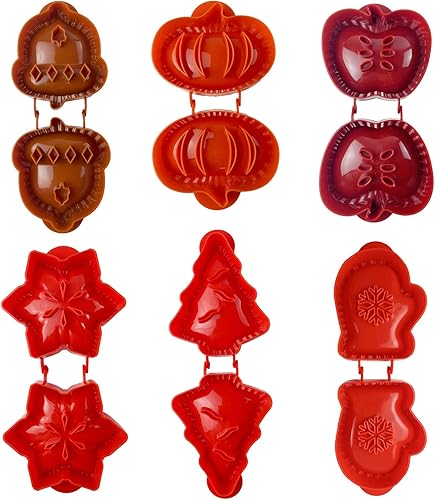 Miniatura 4 de 6 mini moldes para tartas de mano, moldes de bolsillo para prensatelas de masa de Navidad, se adaptan a todo tipo de festivales y fiestas