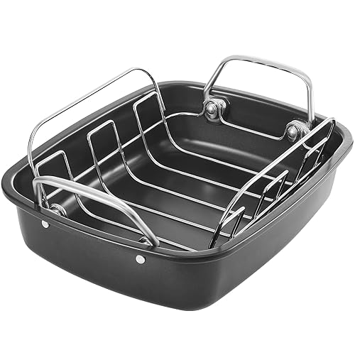 KITESSENSU Nonstick Turkey Roasting Pan with Rack 17 x 14