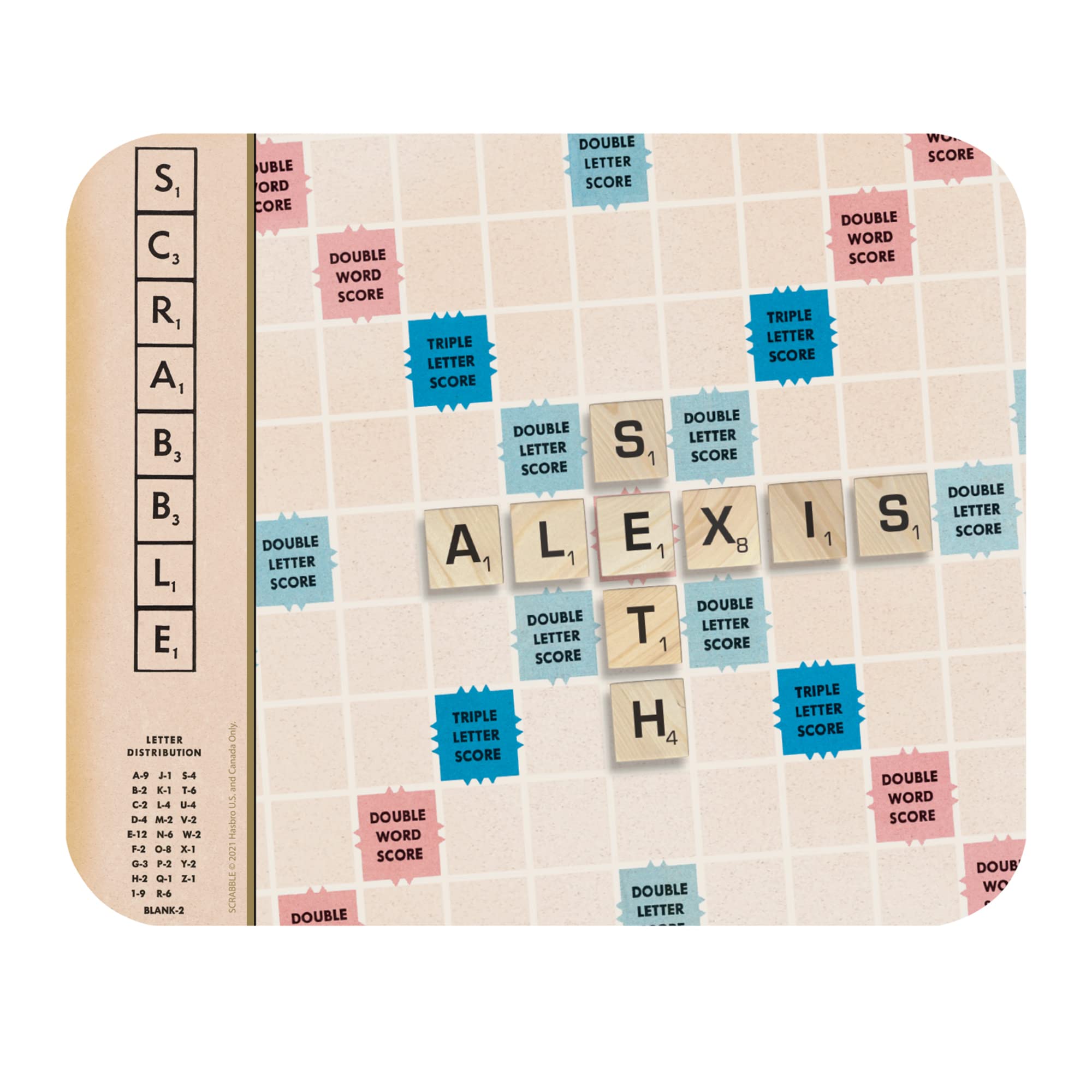 Lets Make Memories Personalized Scrabble Couple Mouse Pad- Computer Accessory- for Office or Home