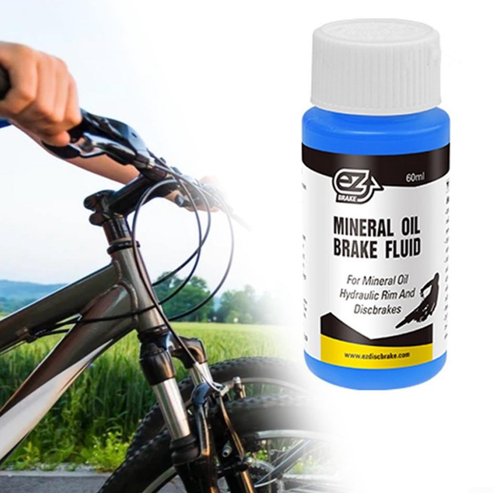 Gdfnmogo EZMTB hydrauliczny płyn hamulcowy do roweru, 60 ml, olej mineralny i DOT 5.1 do hamulców tarczowych MTB, do Tektro, Nutt i Avid, niebieski olej mineralny