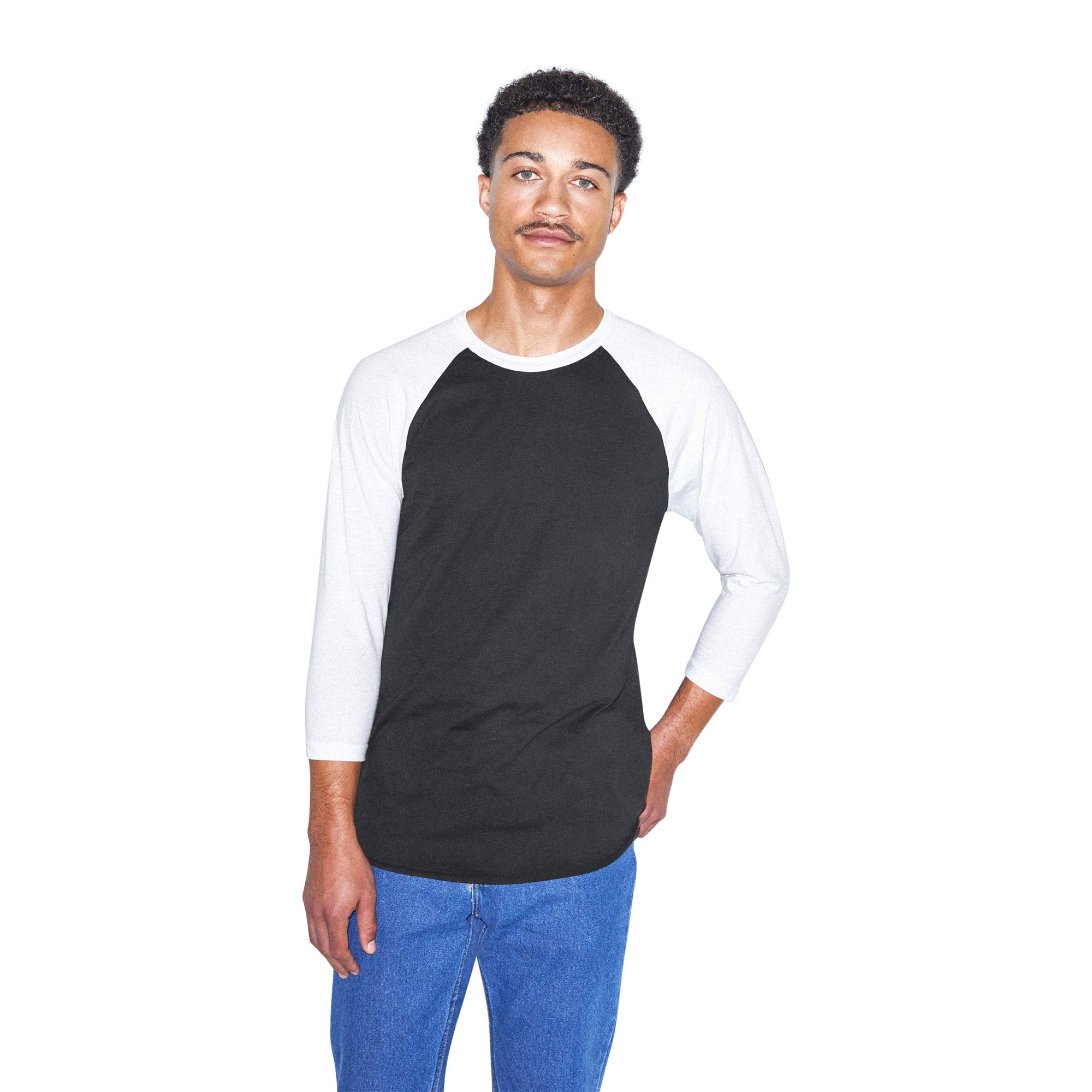 American Apparel Unisex 50/50 Raglan 3/4 Sleeve T-Shirt 2-Pack – Slim Fit Baseball Style - View #5
