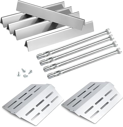 Genesis E-330 Parrilla Piezas de repuesto 4 quemadores para Weber Genesis S-330 E-310 EP-330 Grill Part 7621 Barras aromatizantes 65505 Deflector de