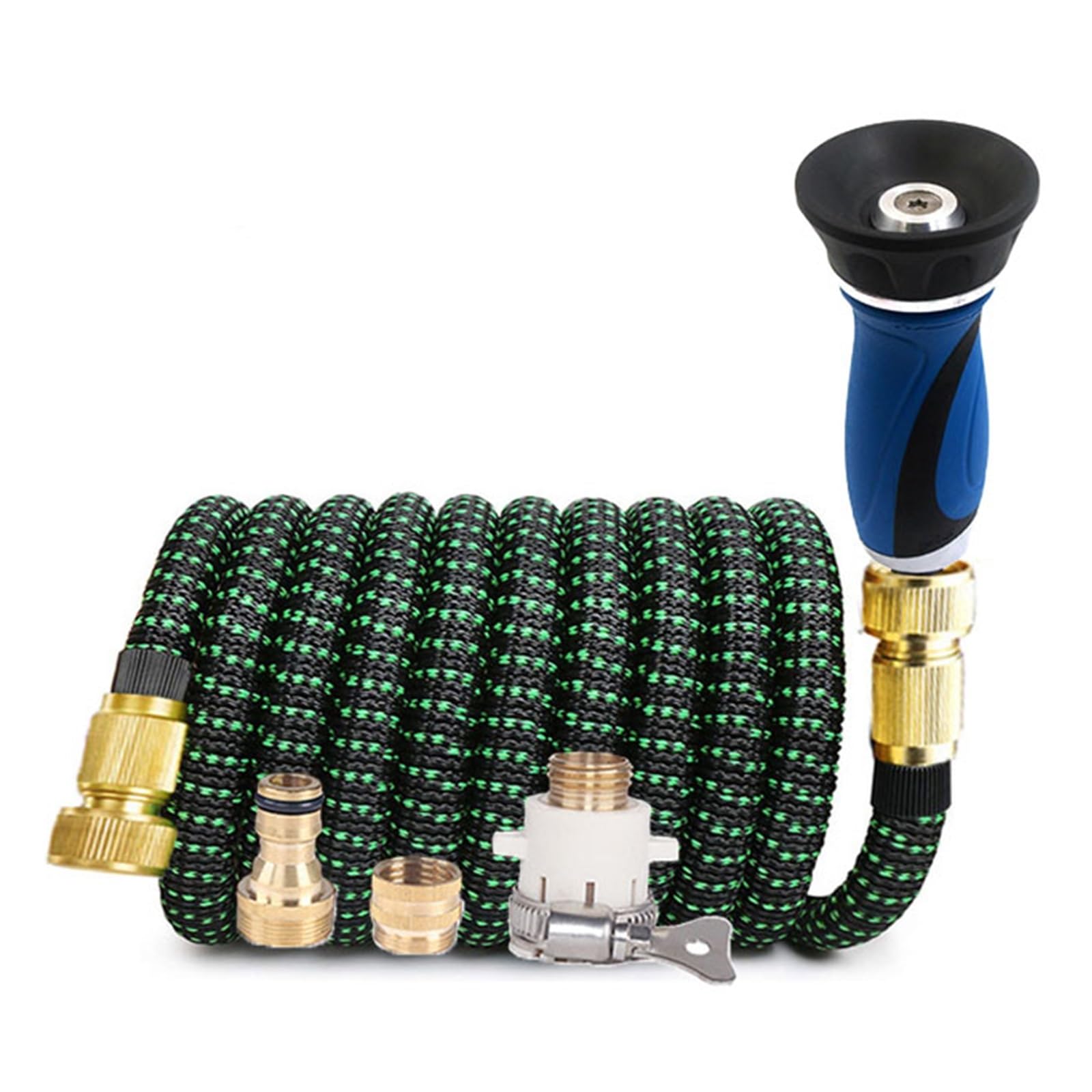 Pistola pulverizadora con manguera Boquilla, Mangueras de jardín Manguera riego flexible expandible sin torceduras, rociador, 1/2 pulg., 25-150 pies(A Pcs Hose-01,1/2"-75FT)