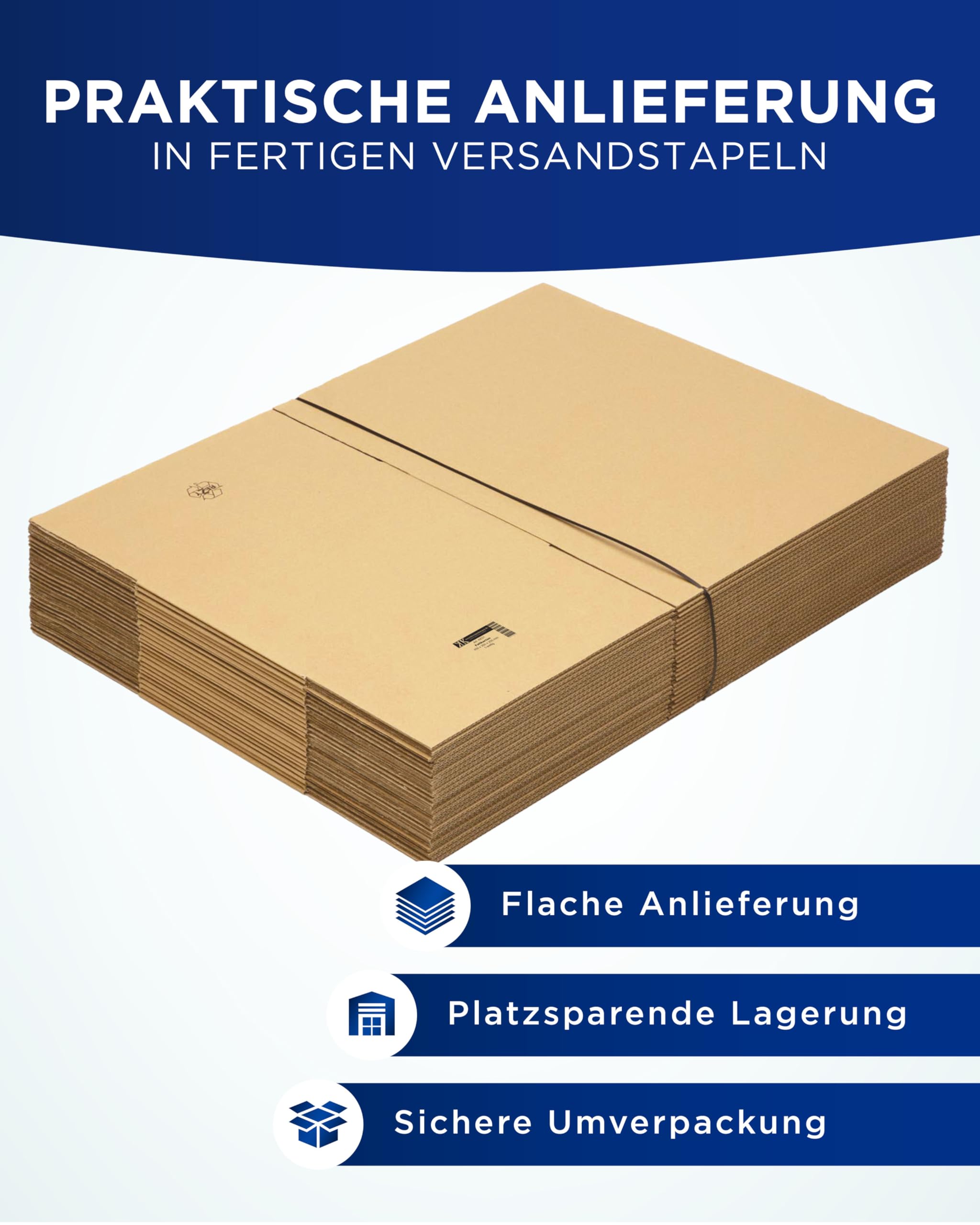 KK Verpackungen Versandkartons 450 x 350 x 250 mm Braun 1-wellig (Außenmaß 455 x 355 x 260 mm) | 75 Stück, Faltkartons Kartons geeignet für Versand als DHL Paket DPD Hermes GLS Paketklasse M (KK31)