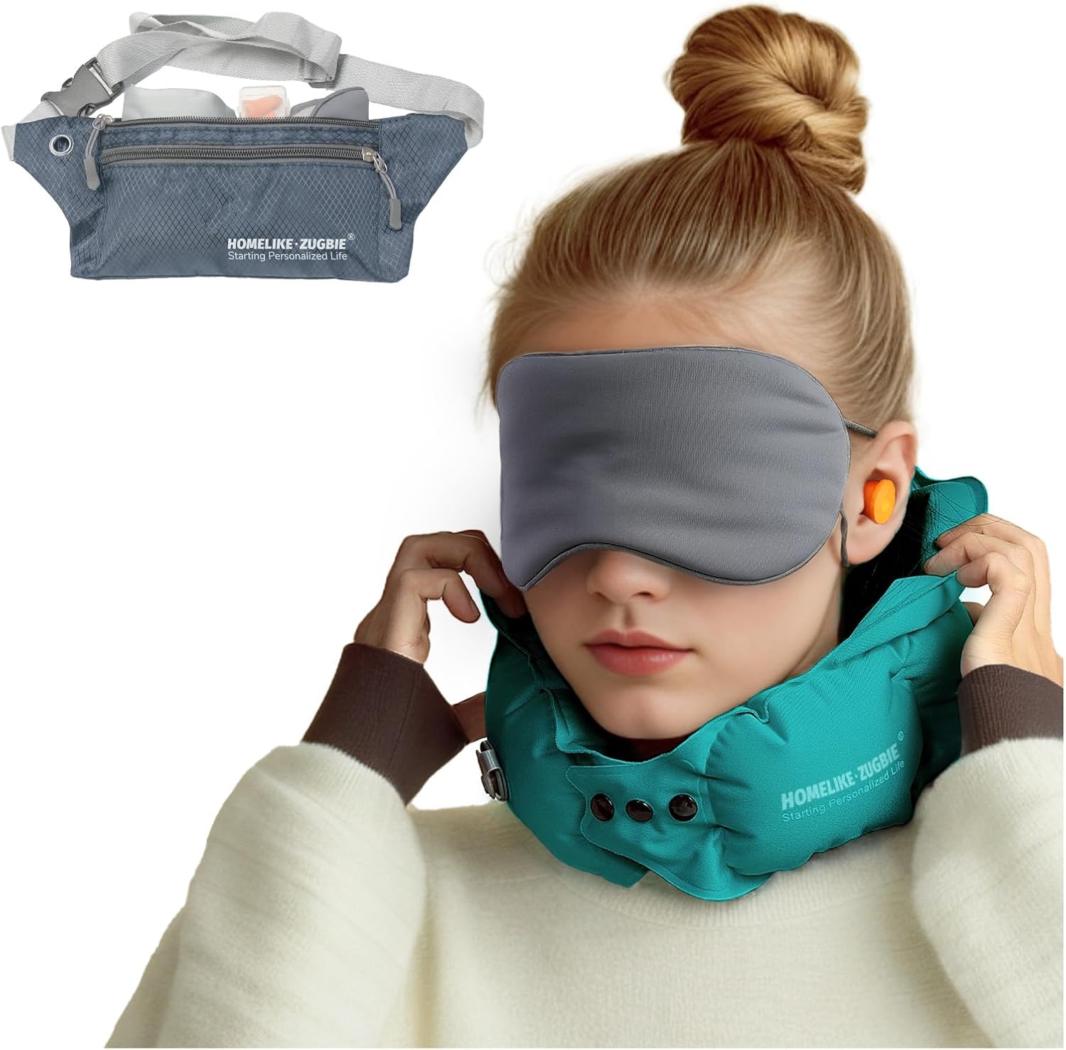Inflatable Travel Pillow for Airplane, Inflatable Neck