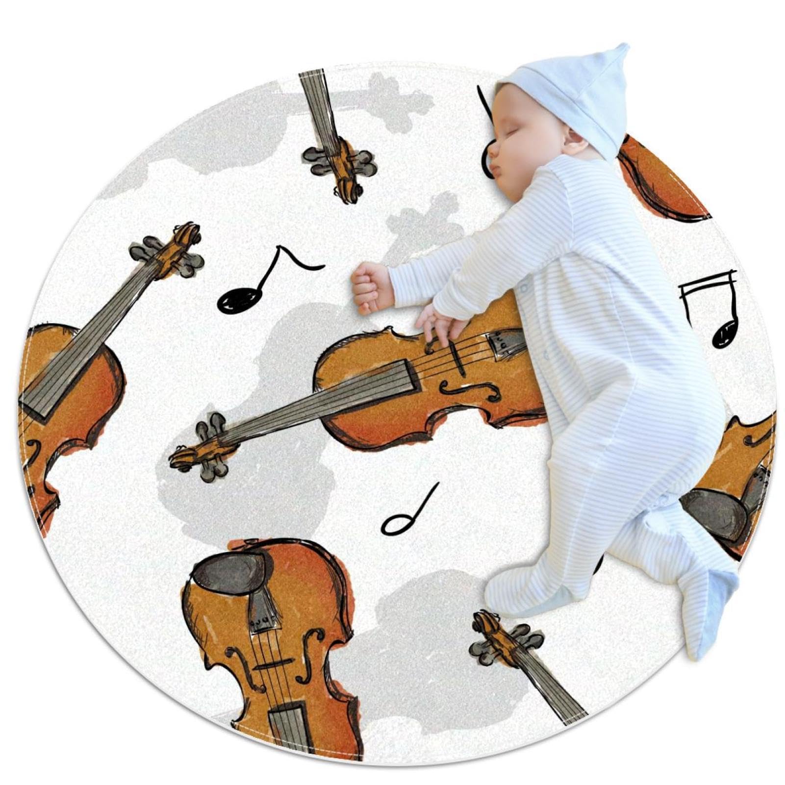 Tapis de salle de bain rond violon pour éviter les chutes