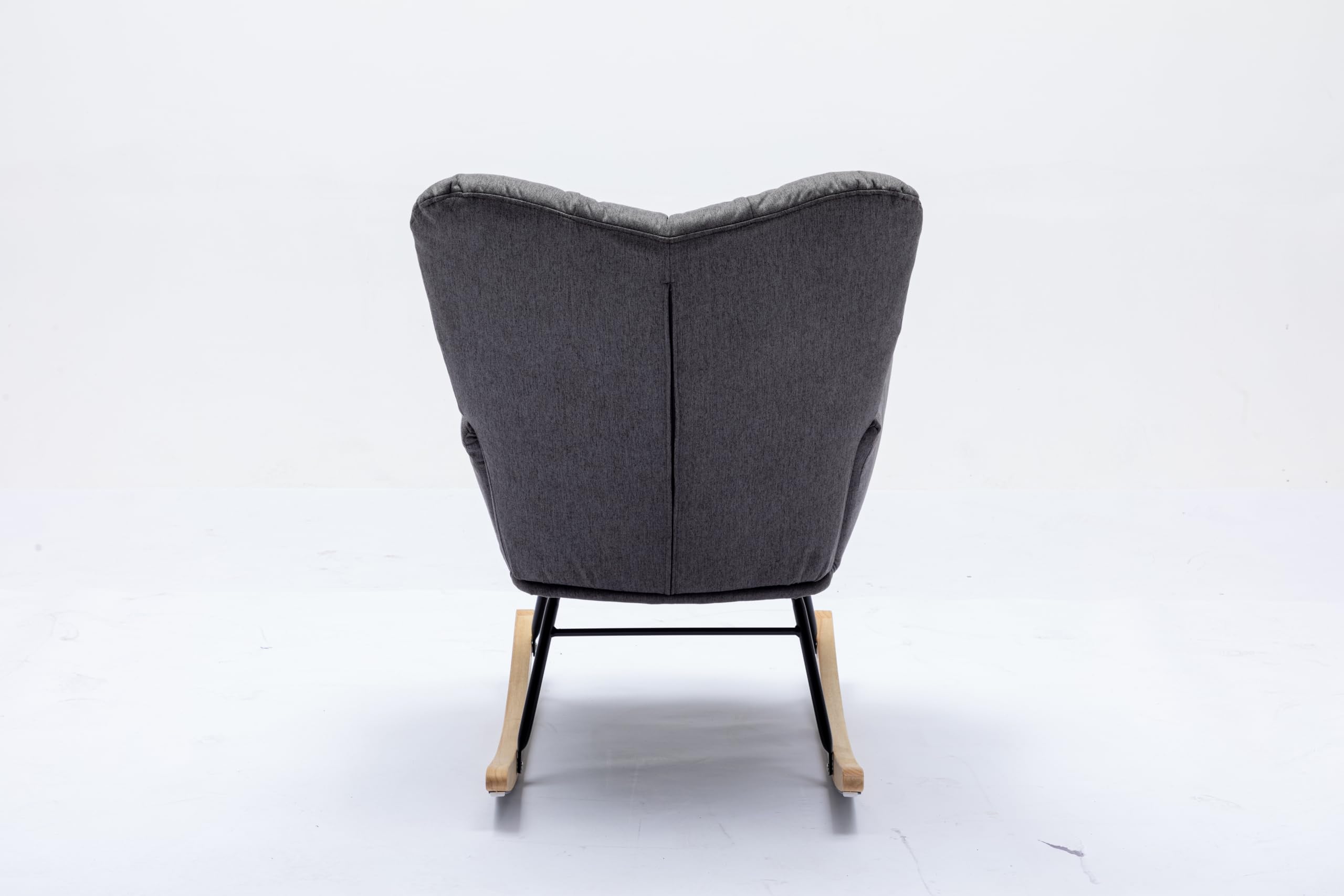 YCKEGEW Schaukelstuhl Kinderzimmer Gleiter Wippe Liegesessel Mit Hoher Rückenlehne Lounge Sofa Stuhl, Samt Akzent Stuhl Für Kinderzimmer, Wohnzimmer, Modern Nursery Stuhl Rocker (Color