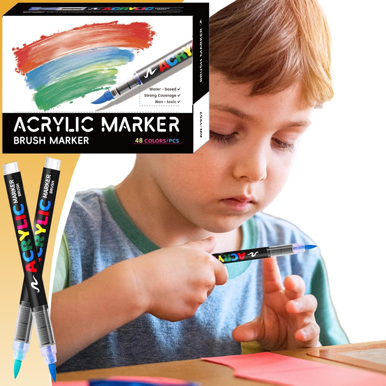 Akrylowe Markery Malarskie Akrylowe Pisaki Z Pędzelkowymi Końcówkami