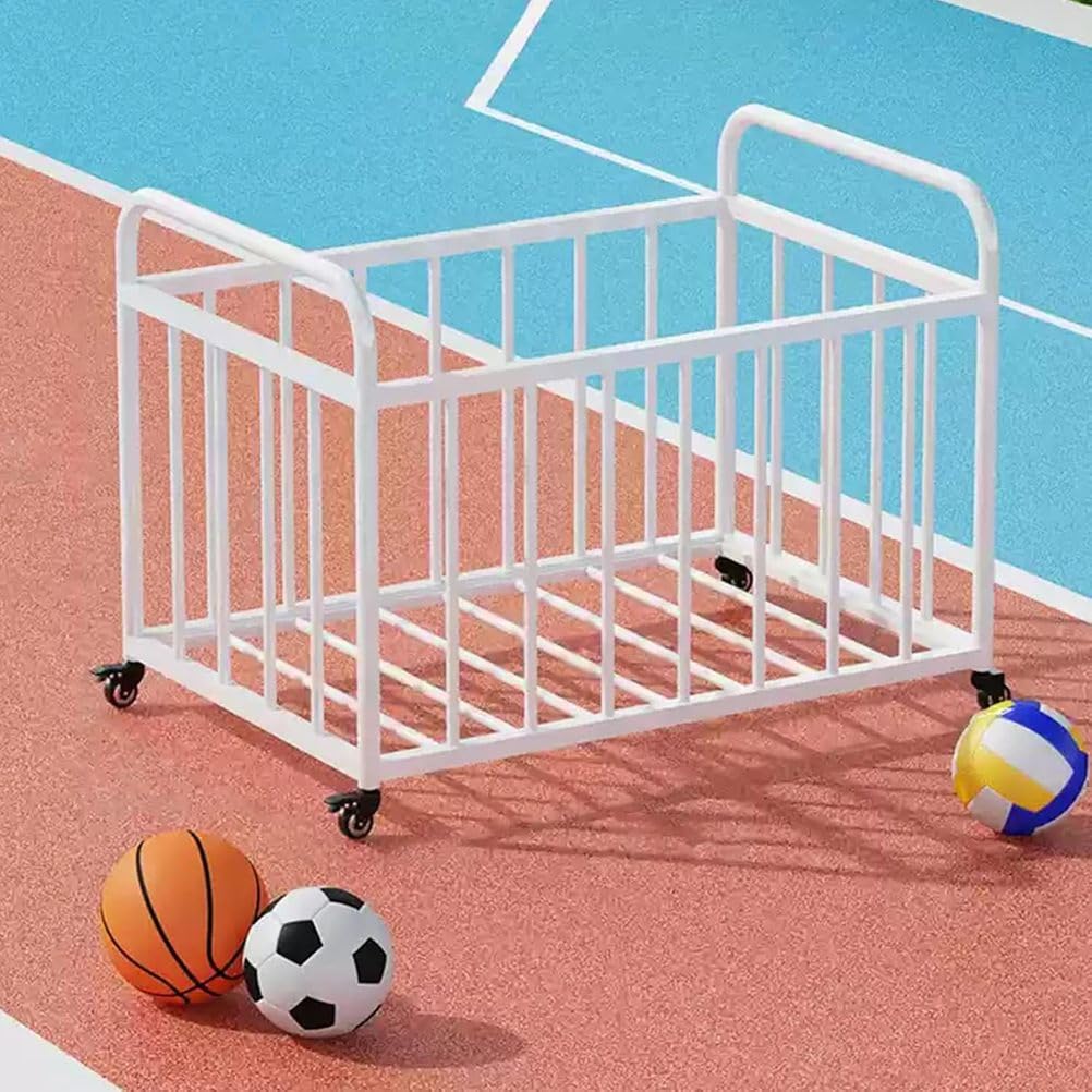 Wózek do przechowywania wielu piłek, organizer na sprzęt sportowy ze stali węglowej, bardzo duży stojak na piłki z kółkami, do koszykówki, piłki nożnej, siatkówki