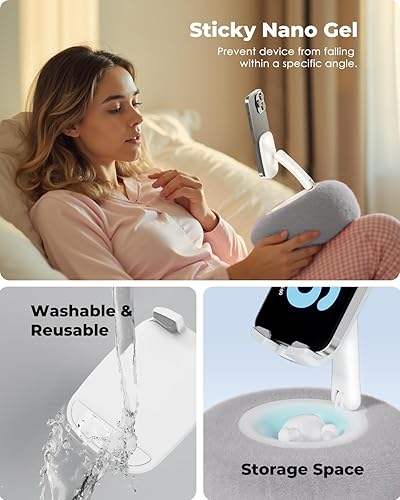 Miniatura 5 de Viozon Soporte de teléfono para cama, soporte de almohada mini Kindle, compatible con Kindleteléfono de 3.5-7 pulgadas con tazón pequeño, idea para