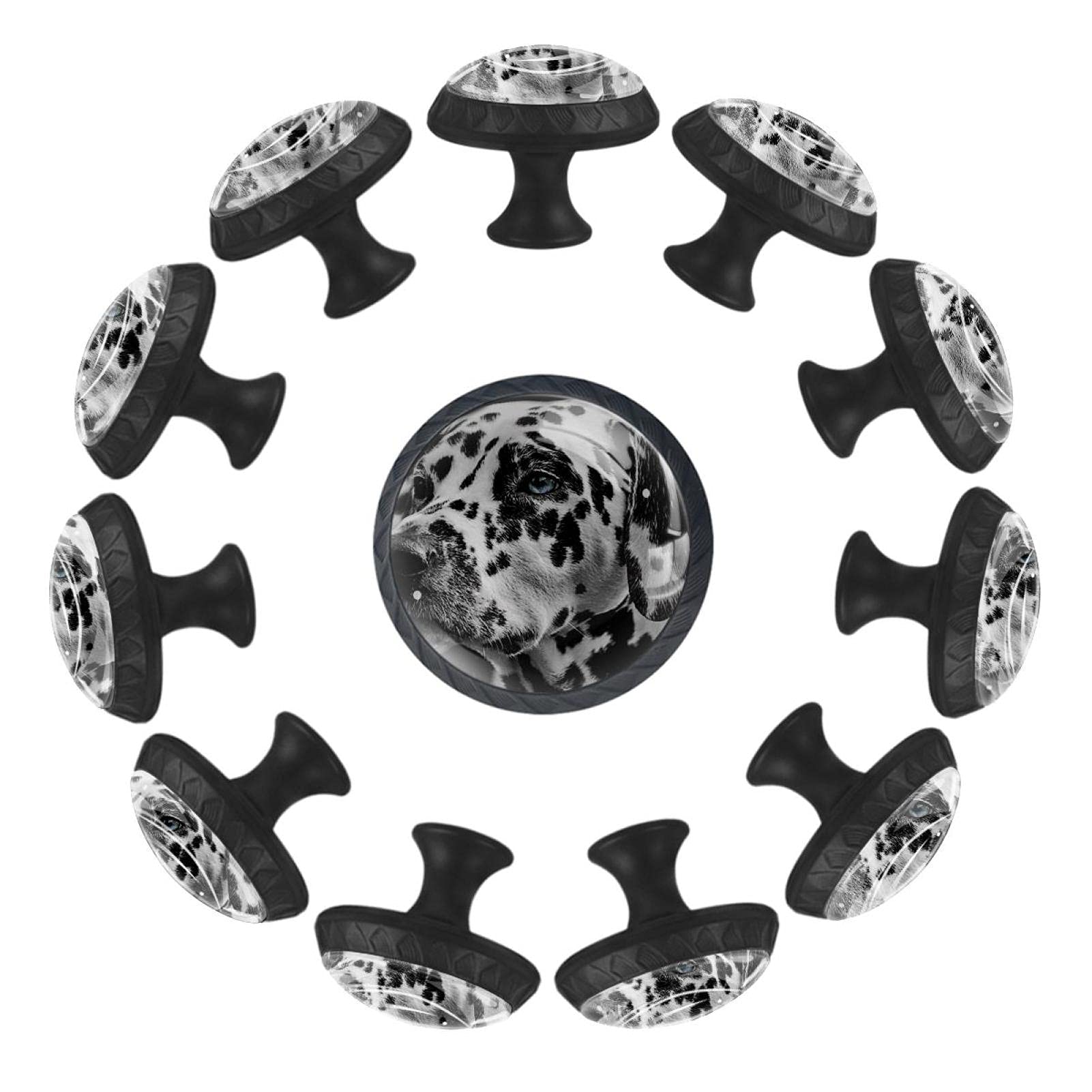 Boutons de tiroir ronds dalmatien 35 mm lot de 12 pour meuble enfant