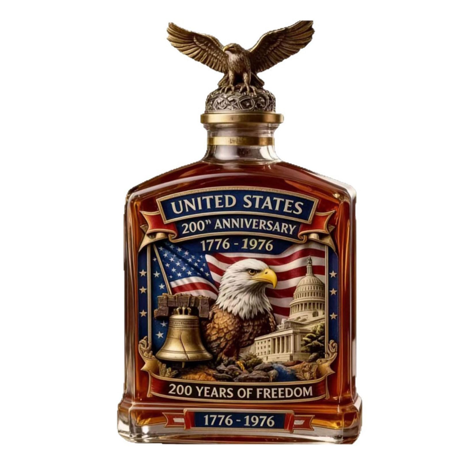 Msioytog Unique Whiskeys Decanter Commemorative America 250Th Anniversary Liquor Bottle for Collectors and History Enthusiasts Glass Liquor Bottle