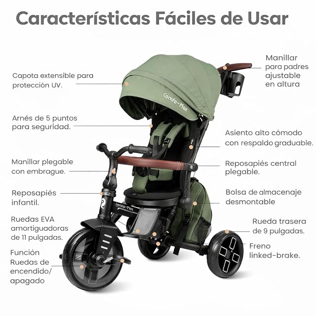 Foto 7 de 8 de Qplay Triciclo Evolutivo COMFO MAX 6 en 1
