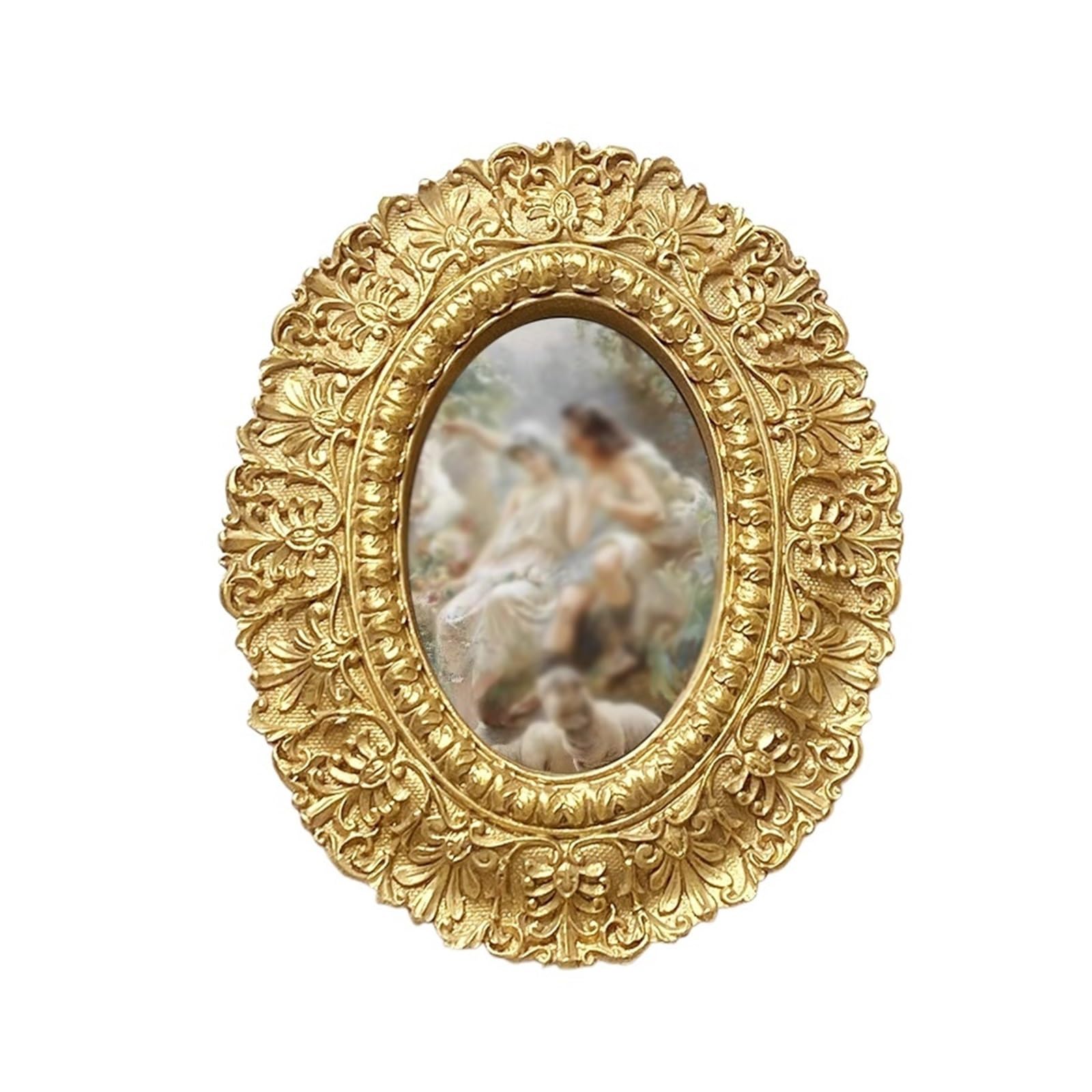 KLerDH Picture Frames, Vintage Oval Carved Resin Figure Picture Frame Ornaments Hung The Wall