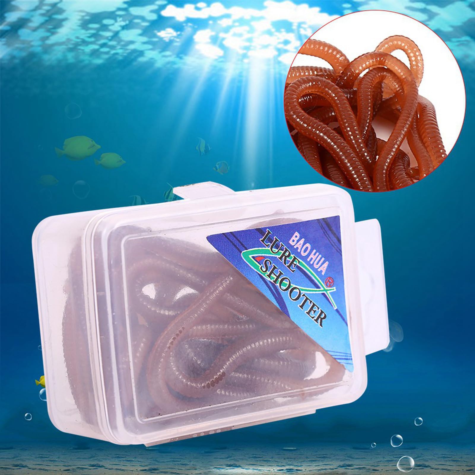 Lwuey Leurre de pêche en plastique réaliste - 10 cm de long - Rouge - Simulation de vers de terre - Leurre souple - Avec boîte pour pêcheurs d'eau douce Lwuey Leurre de pêche en plastique réaliste - 10 cm de long - Rouge - Simulation de vers de terre - Leurre souple - Avec boîte pour pêcheurs d'eau douce