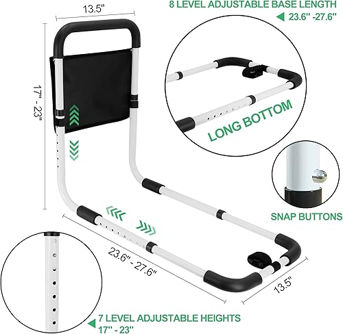 Miniatura 3 de RELIANCER Barandilla de seguridad de cama para adultos mayores, mango ajustable para asistencia de cama para cualquier cama, barandillas laterales