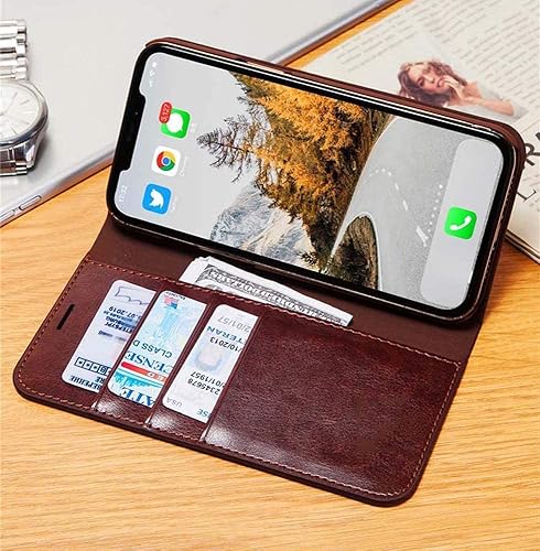 Miniatura 5 de Funda magnética con tapa para teléfono, funda de piel sintética para Apple iPhone 12 Pro (2020) de 6.1 pulgadas, con 3 ranuras para tarjetas (color